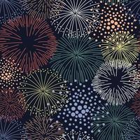 Seamless pattern with colorful fireworks vector