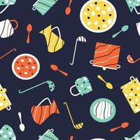 Utensils seamless pattern for children's games vector