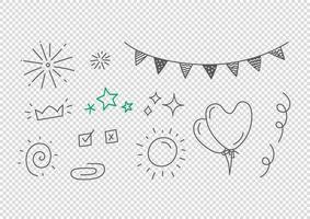 Vector hand drawn doodle style elements isolated