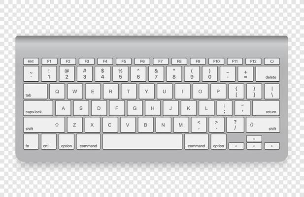 Modern wireless keyboard isolated