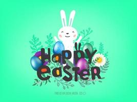 Happy Easter vector cover with rabbit