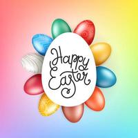 Easter greeting card with lettering inscription vector