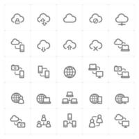 Network and Connectivity line icons. Vector illustration on white background.