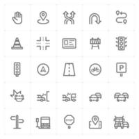 Traffic and Accident line icons. Vector illustration on white background.