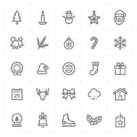Christmas line icons. Vector illustration on white background.
