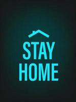 Stay home concept. Coronavirus protection campaign logo vector