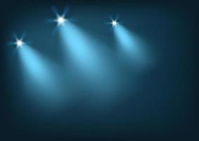 Illuminated stage with bright lights vector