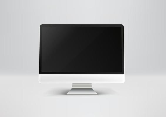 Modern computer on a table. Vector mockup