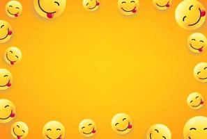 Wallpaper with smiling faces. Vector frame with copy space for social media web sites or banners