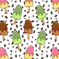 Vector pattern with hand drawn ice cream and chocolate