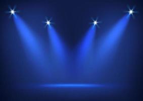 Illuminated stage with bright lights vector