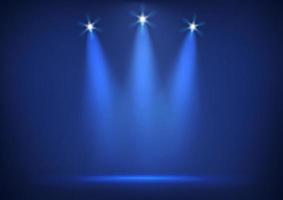 Illuminated stage with bright lights vector