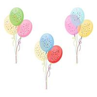 Glossy Helium Balloons Isolated on Transparent Background