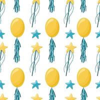 Vector seamless pattern with multicolor balloons