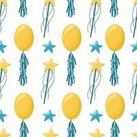 Vector seamless pattern with multicolor balloons