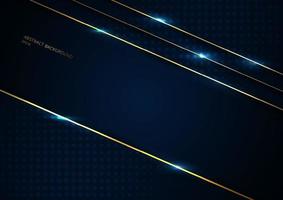 Abstract template dark blue background geometric triangle shape with gold lines stripe with space for your text. vector