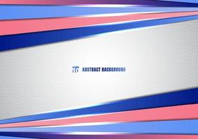 Abstract template blue and pink gradient color diagonal geometric rectangle bar overlapping on white background vector