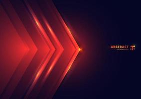 Abstract technology concept red lights triangle on dark background with space for you text. vector