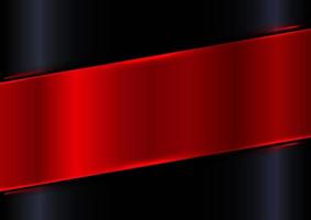 Abstract red shiny diagonal plate on black gradient glossy background with red laser lighting effect vector