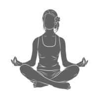 Woman meditating. Lotus yoga pose Fitness. Vector illustration