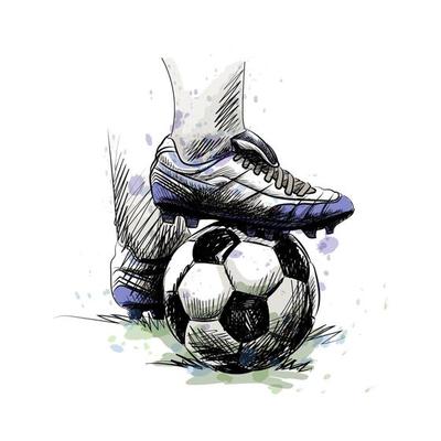 Football boots with ball on a white background. Vector illustration 2219041 Vector Art at Vecteezy