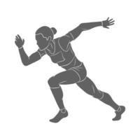 Silhouette runners on short distances sprinter on a white background. Vector illustration