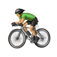 Abstract cyclist on a race track. Vector realistic illustration of paints