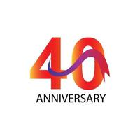 40 years anniversary celebration vector template design illustration