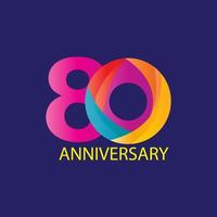 80 years anniversary celebration vector template design illustration