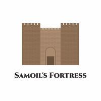 Samoil's Fortress cartoon flat element. A fortress in the old town of Ohrid, North Macedonia. This place is really beautiful, with a great view to the lake and the town. Recommended for tourist visit vector