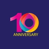 10 years anniversary celebration vector template design illustration