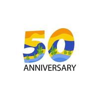 50 years anniversary celebration vector template design illustration