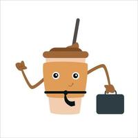 coffee cute character design template vector illustration