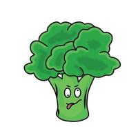 Cute broccoli character vector template design illustration