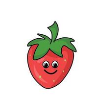 cute character strawberry vector template design illustration