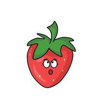 cute character strawberry vector template design illustration