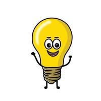 cute light bulb character vector template design illustration