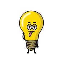 cute light bulb character vector template design illustration