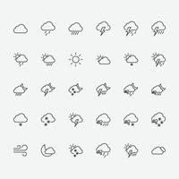set of weather symbol icons. vector illustration of weather icons for graphic, website and mobile design.