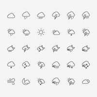 conjunto de iconos de símbolo meteorológico. ilustración vectorial de iconos del tiempo para diseño gráfico, sitio web y móvil. vector