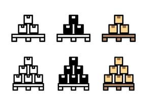 Boxes On a Pallet Icon Design Set Free Vector