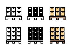 Boxes On a Pallet Icon Design Set Free Vector