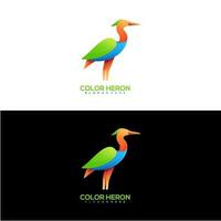 Awesome logo heron colorful gradient vector