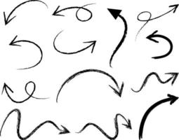 Set of hand drawn arrow doodles on white background vector