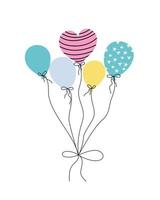 Colorful balloons on a white background. Vector flat image