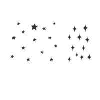 Set of hand drawn stars christmas. Retro vintage style. Different types and forms. .Vector illustration. vector