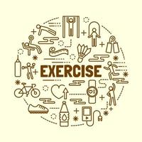 exercise minimal thin line icons set vector