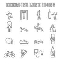exercise line icons vector