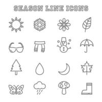 season line icons vector