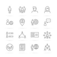 iconos de línea de vector de personas